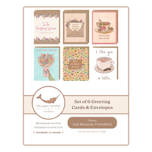 Load image into Gallery viewer, Just-Because (Set of 6) Greeting Cards