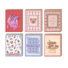 Load image into Gallery viewer, Kitschy Valentine's Day (Set of 6) Greeting Cards