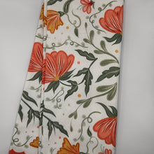 Load image into Gallery viewer, Folk Flowers Tea Towel (Orange)