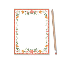 Load image into Gallery viewer, Folk Flowers Note Pad (Orange)