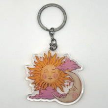 Load image into Gallery viewer, Sun & Moon Celestial Lovers Keychain