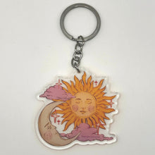Load image into Gallery viewer, Sun & Moon Celestial Lovers Keychain