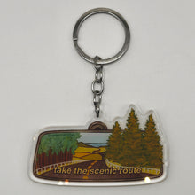 Load image into Gallery viewer, Take the Scenic Route Adventure Quote Keychain