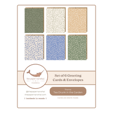 Load image into Gallery viewer, Tea Drunk in the Garden (Set of 6) Greeting Cards