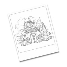 Load image into Gallery viewer, Autumn SET of 4 B&W Polaroid Prints / Colouring Cards