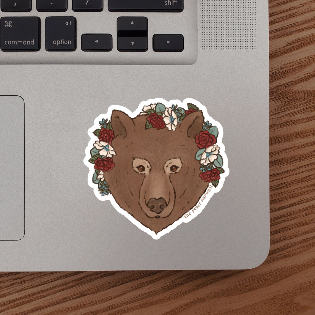 Floral Bear Sticker