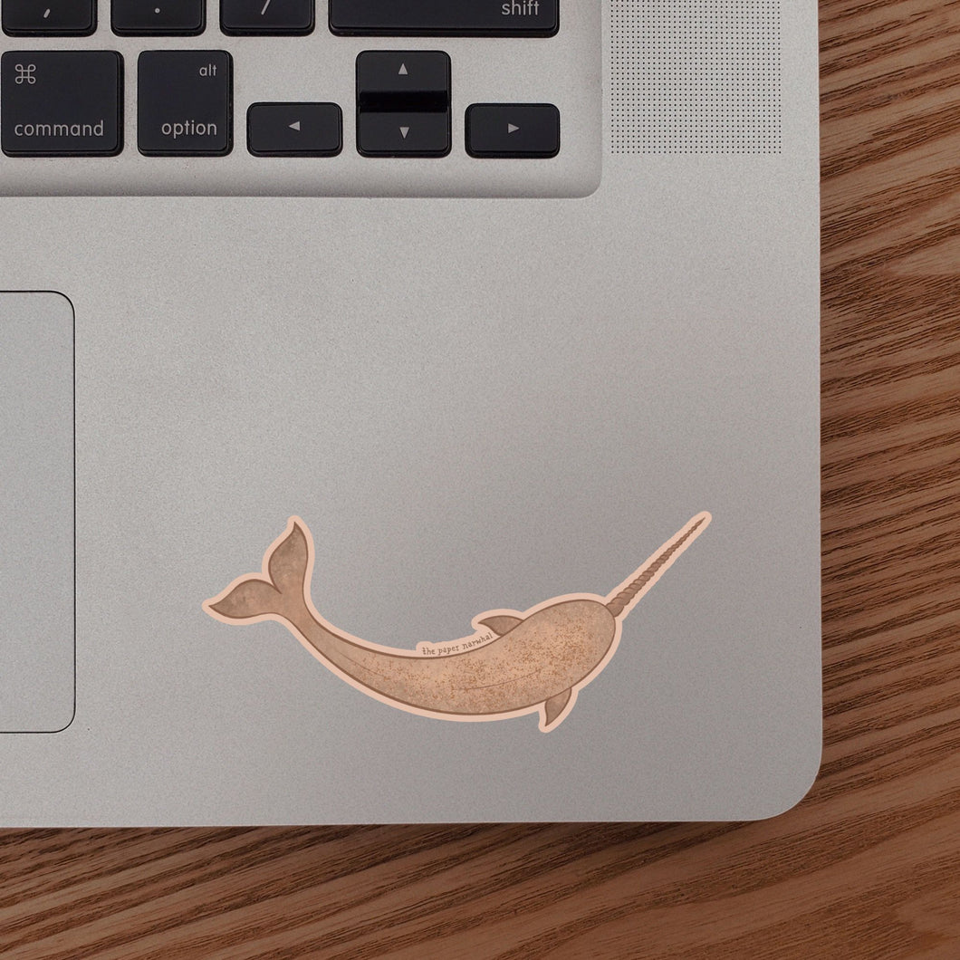 The Paper Narwhal Signature Sticker