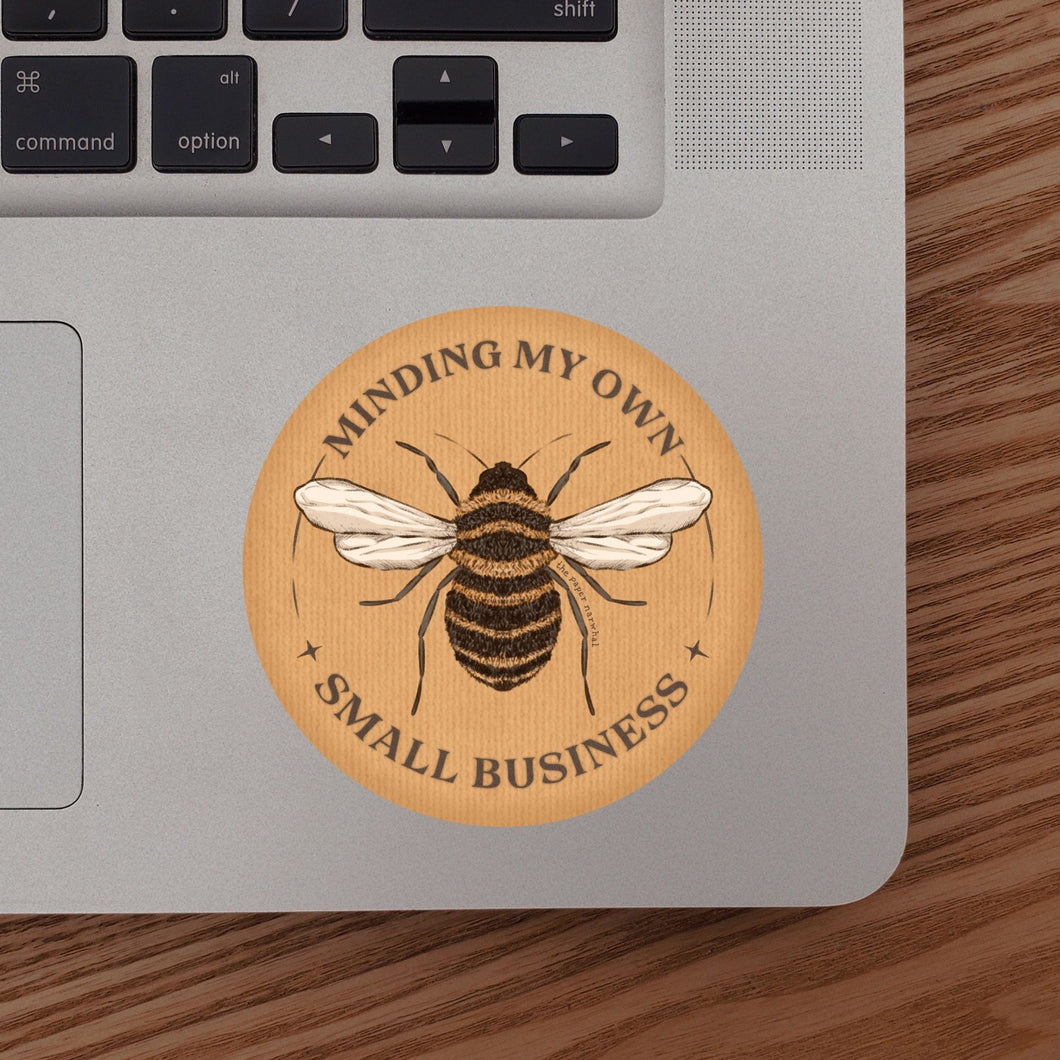 Minding My Small Business Sticker