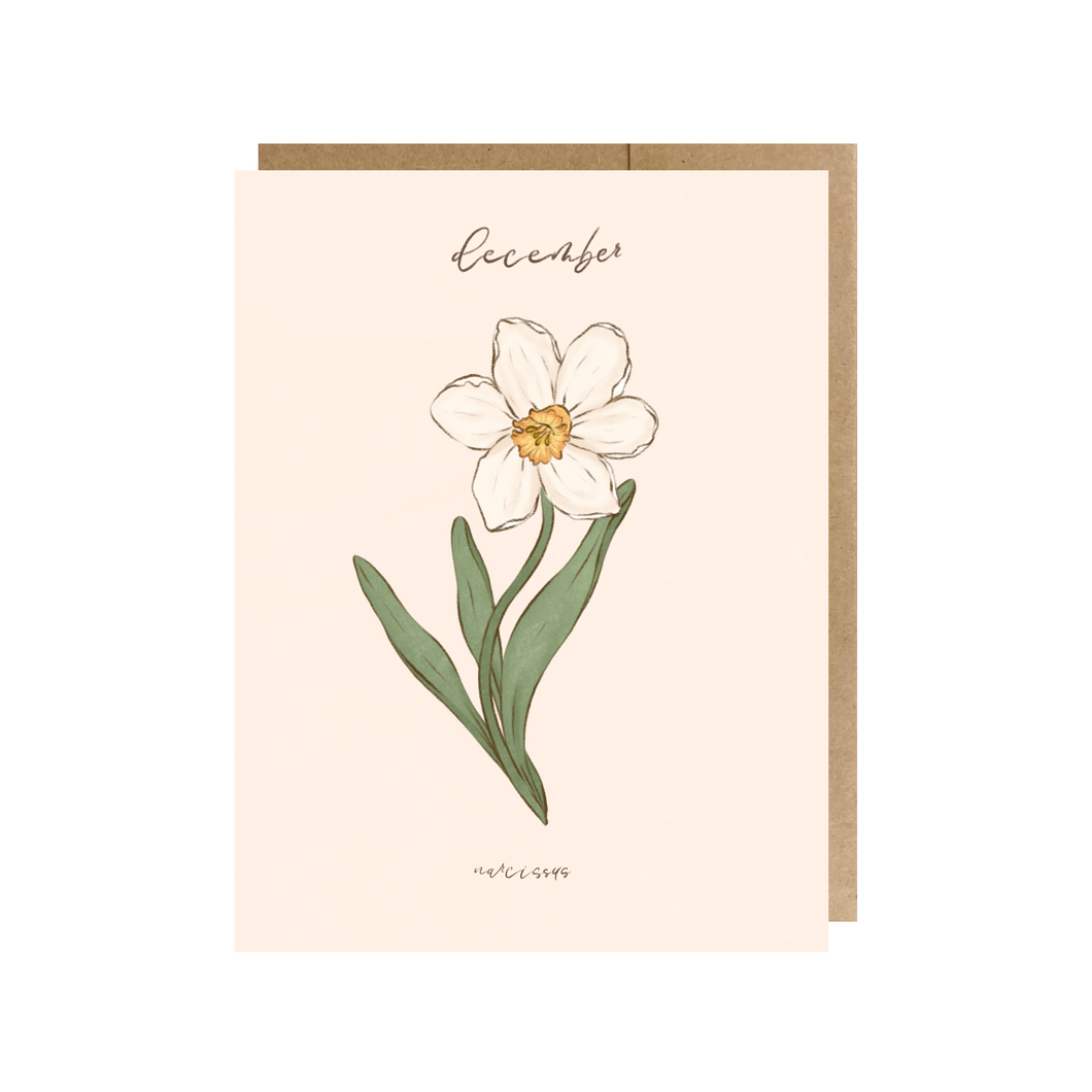 December Birth Month Flower (Narcissus) Greeting Card