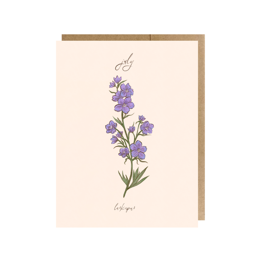 lavender birth flower month July Birth Month Flower (Larkspur) Greeting Card