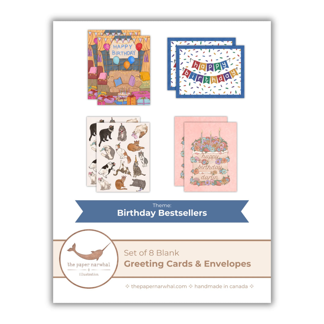 Birthday Bestsellers (Set of 8) Greeting Cards