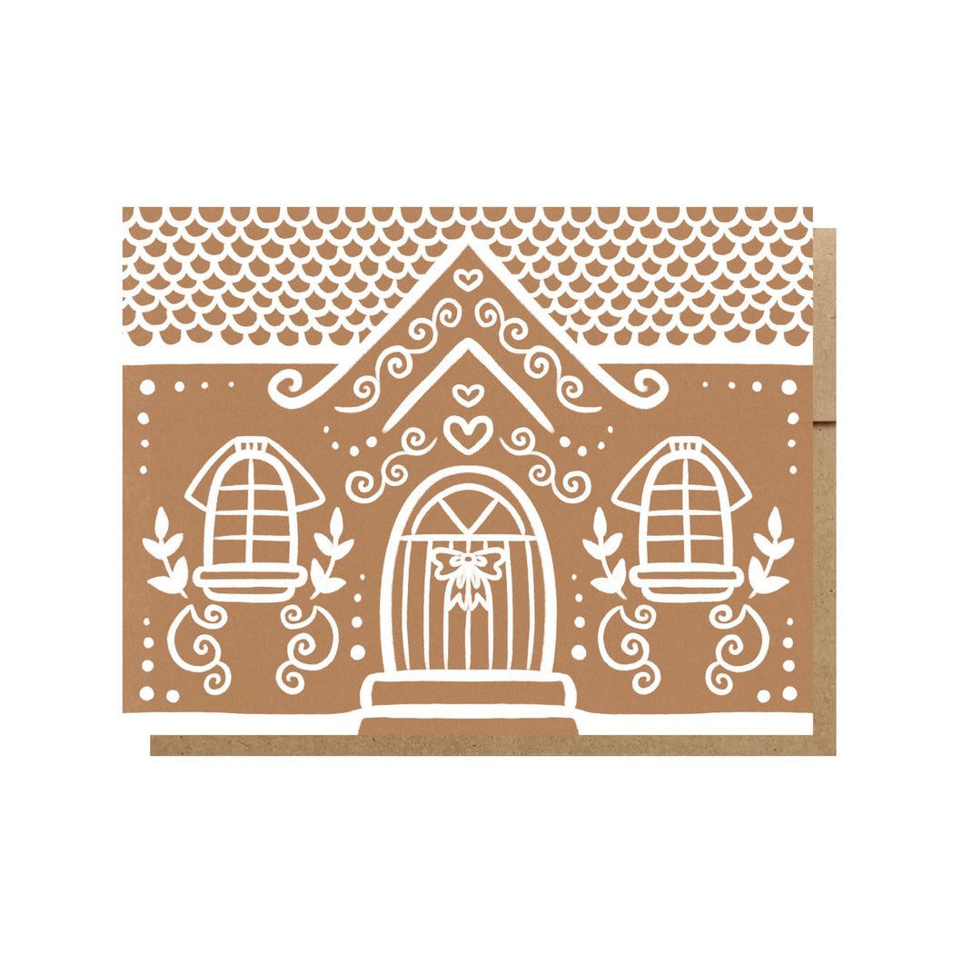 Gingerbread House Greeting Card, Boho