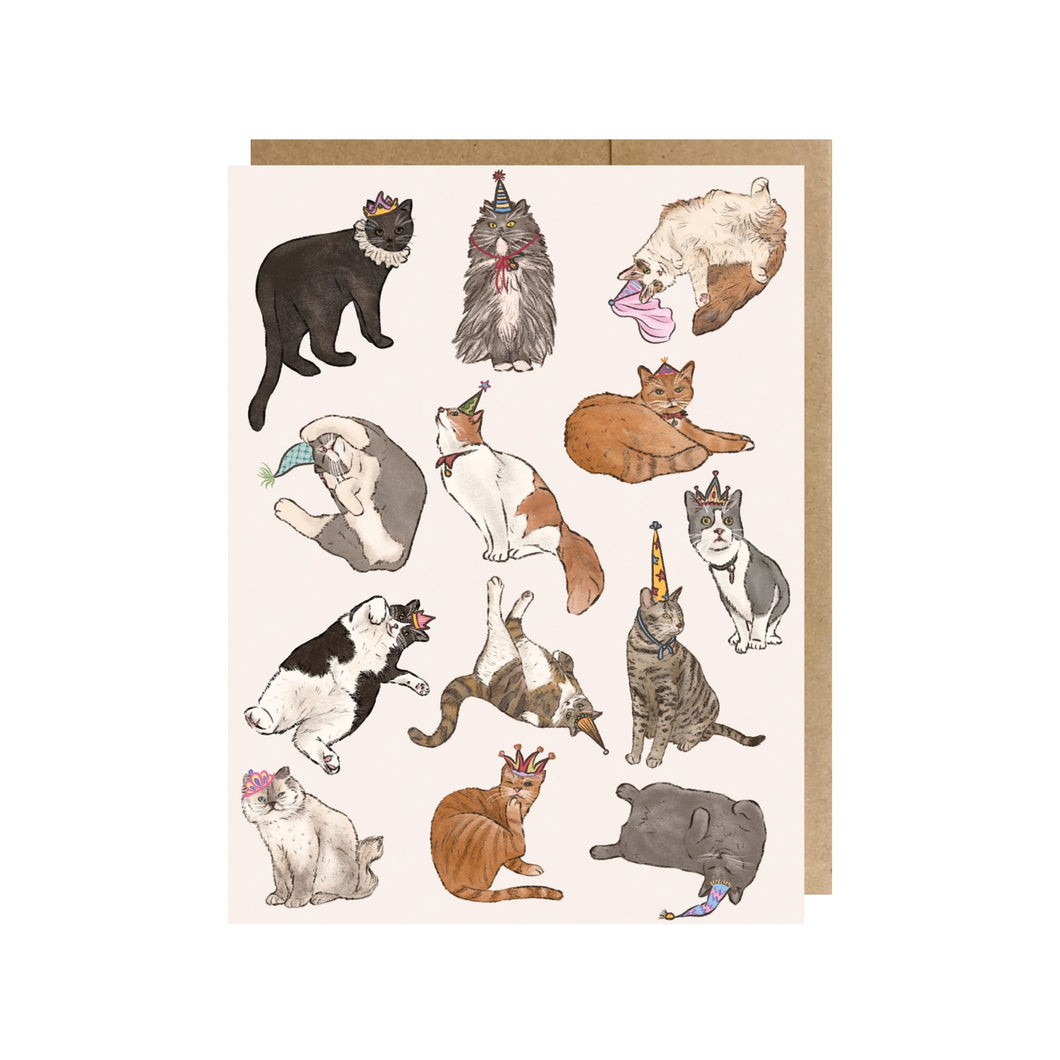 Cats in Party Hats Greeting Card