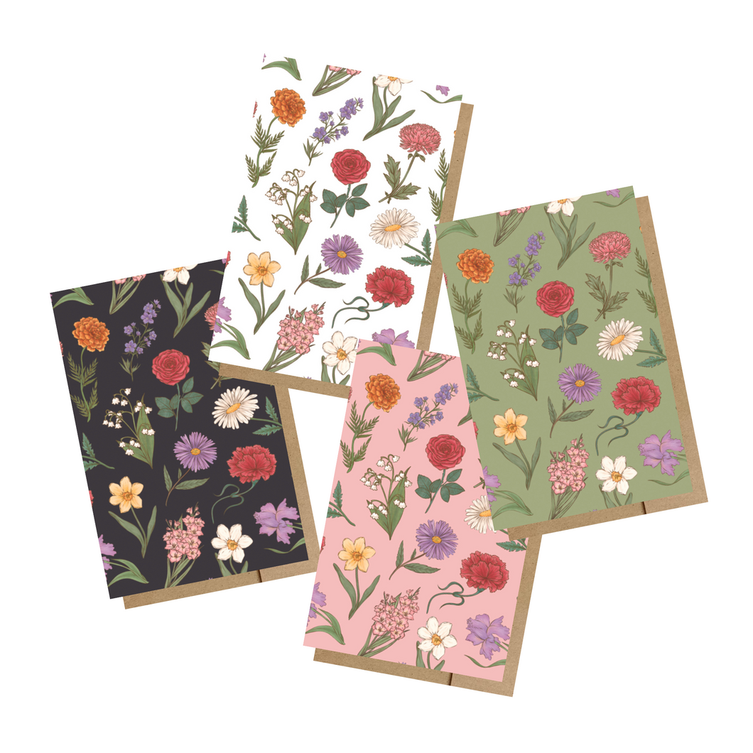Flowers, Always, and Always MINI Greeting Cards (Set of 4)
