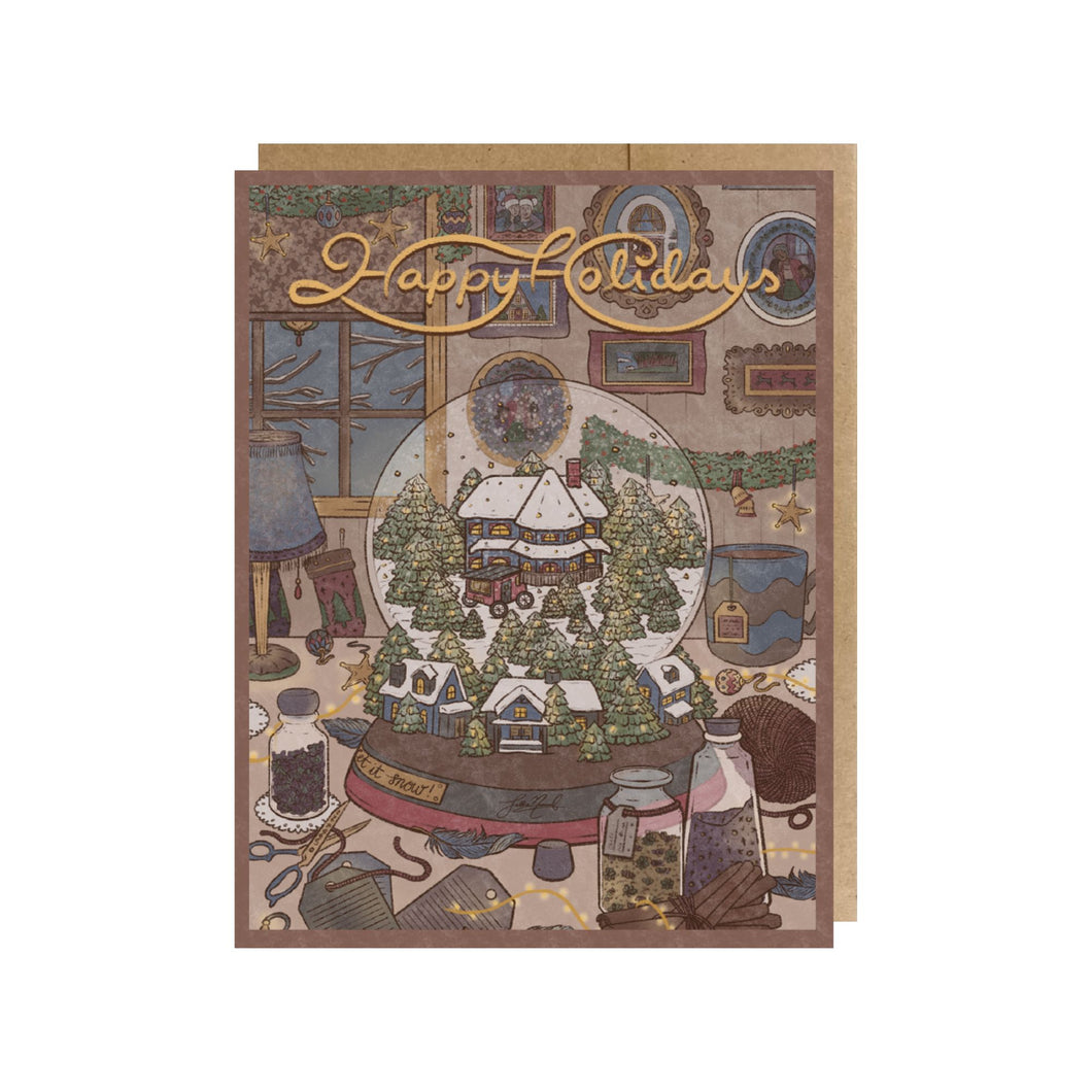 Holiday Snow Globe Greeting Card