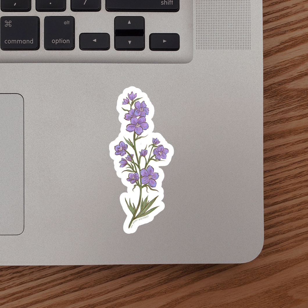 Larkspur (July Birth Month Flower) Sticker