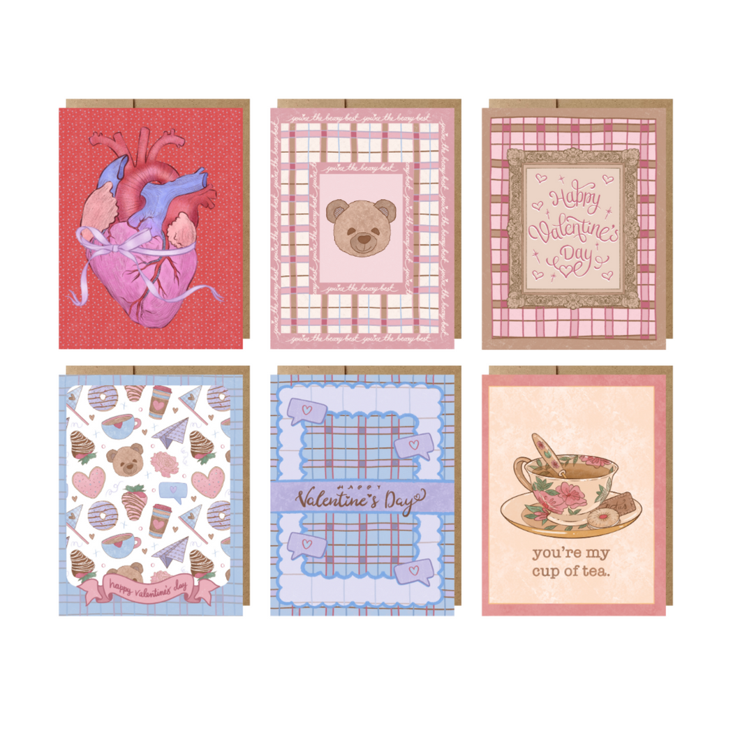 Kitschy Valentine's Day (Set of 6) Greeting Cards