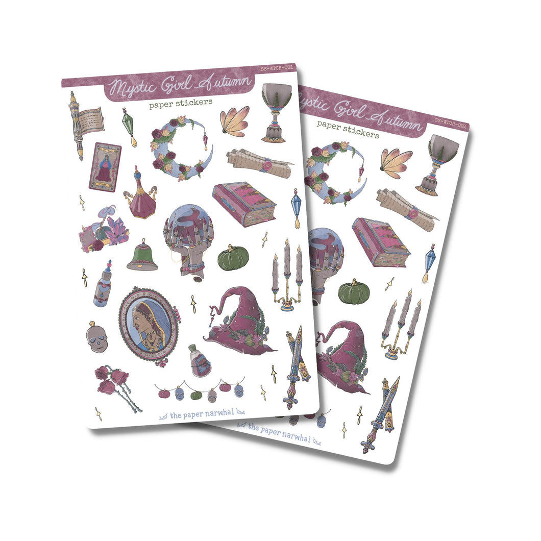 Mystic Girl Autumn Sticker Sheet