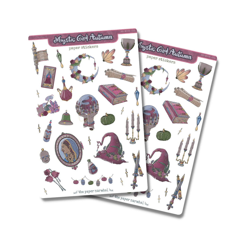 Mystic Girl Autumn Sticker Sheet