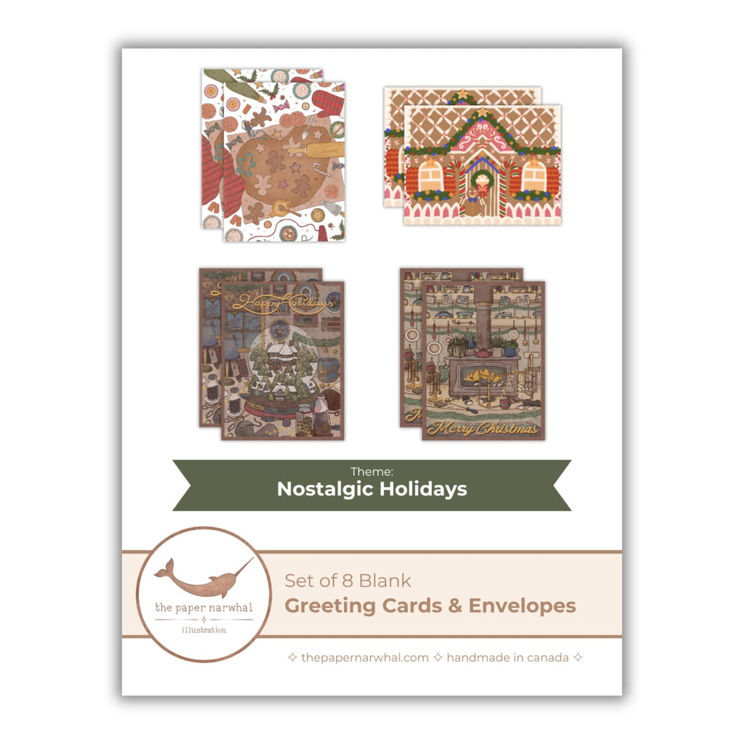 Nostalgic Holiday (Set of 8) Greeting Cards