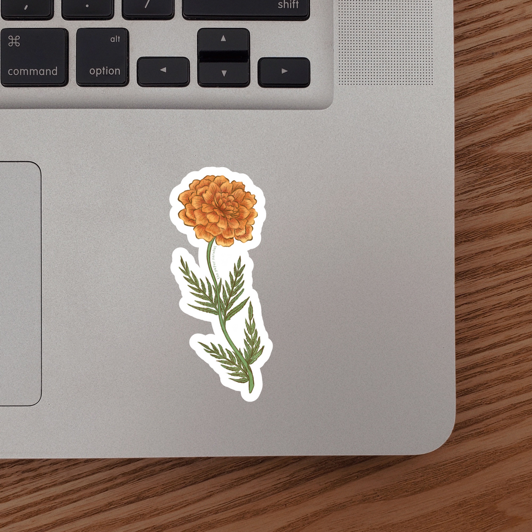 Marigold (October Birth Month Flower) Sticker