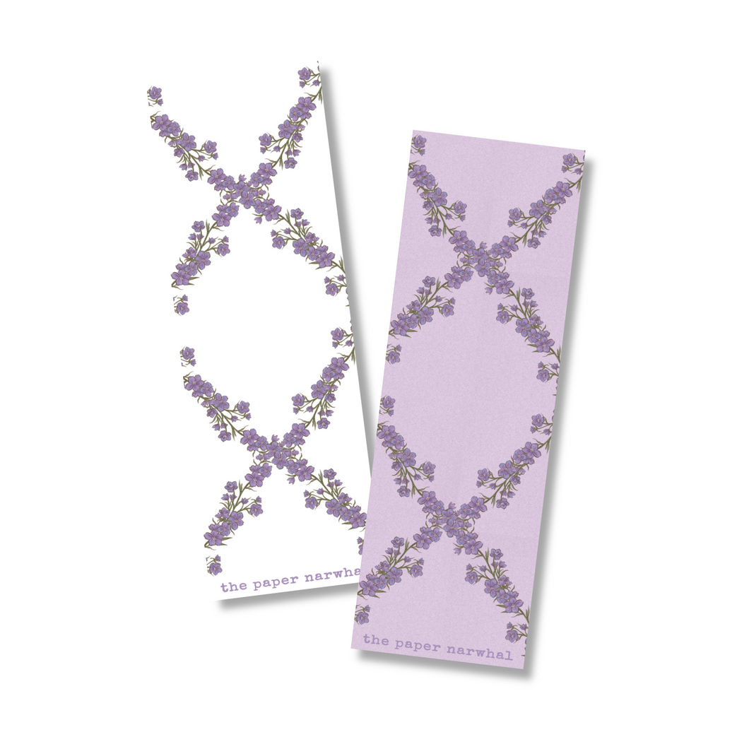 Larkspur Trellis Double-Sided Bookmark