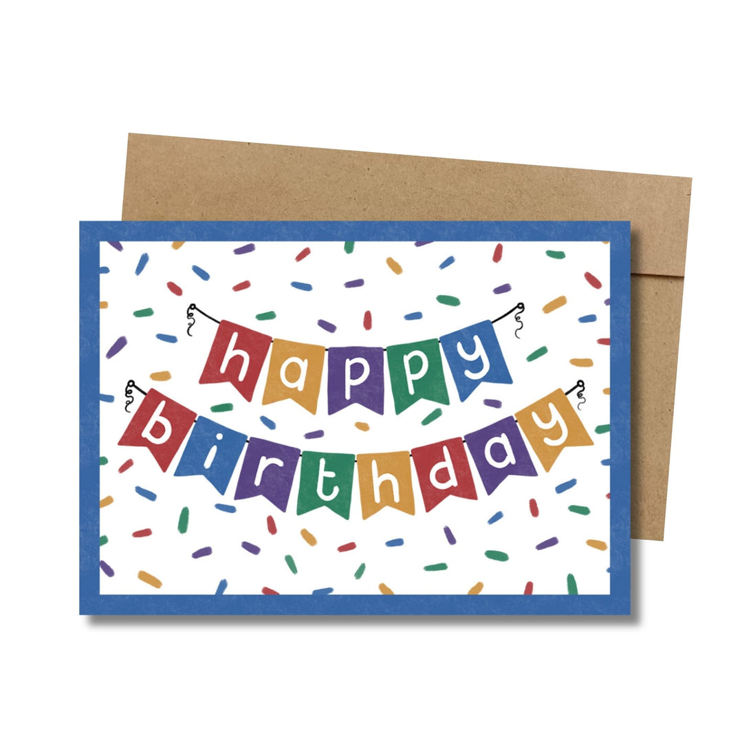 Retro Birthday Banner MINI Greeting Card