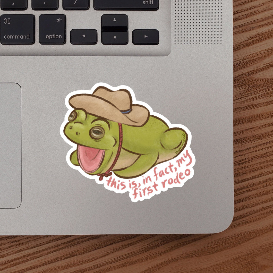 Screaming Rodeo Frog Sticker