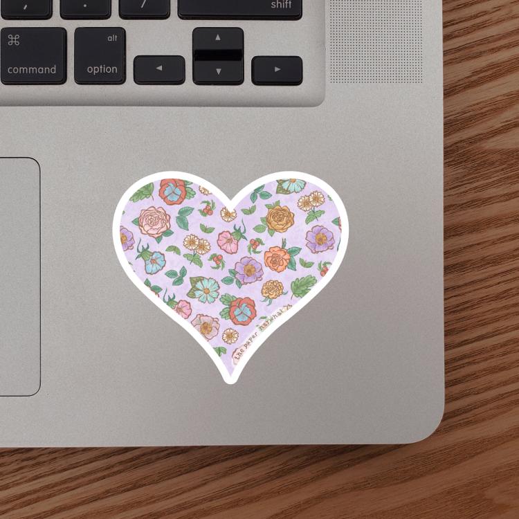 Spring Heart Sticker, Purple – The Paper Narwhal