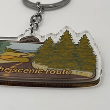 Load image into Gallery viewer, Take the Scenic Route Adventure Quote Keychain
