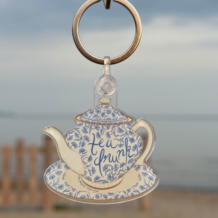 Tea Drunk Acrylic Keychain