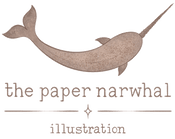 The Paper Narwhal logo featuring a brown narwhal over the brand name.