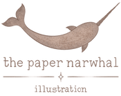 The Paper Narwhal logo featuring a brown narwhal over the brand name.