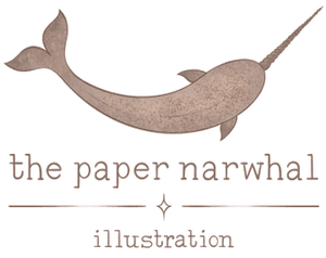 The Paper Narwhal logo featuring a brown narwhal over the brand name.