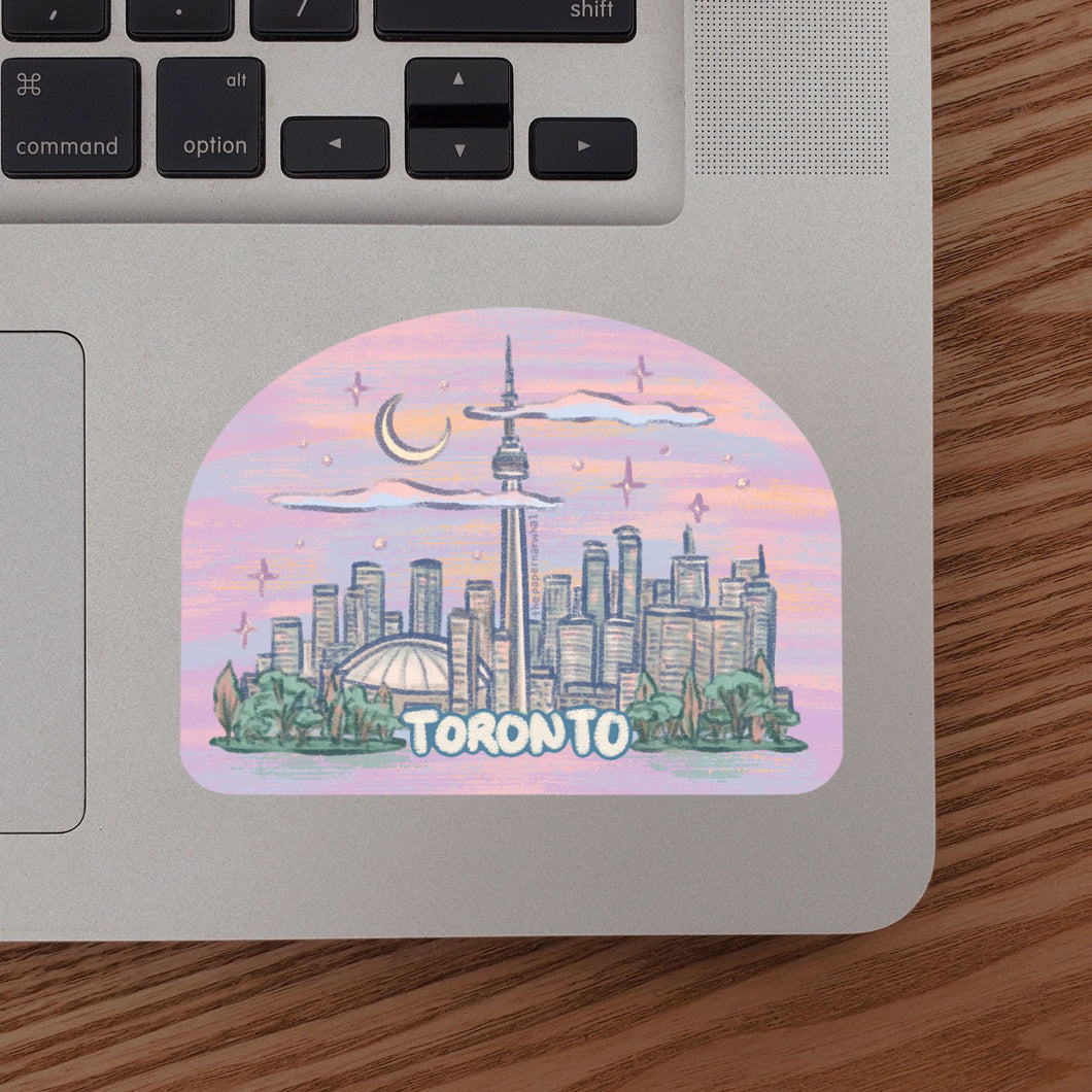Dusk Over The Toronto Skyline Sticker