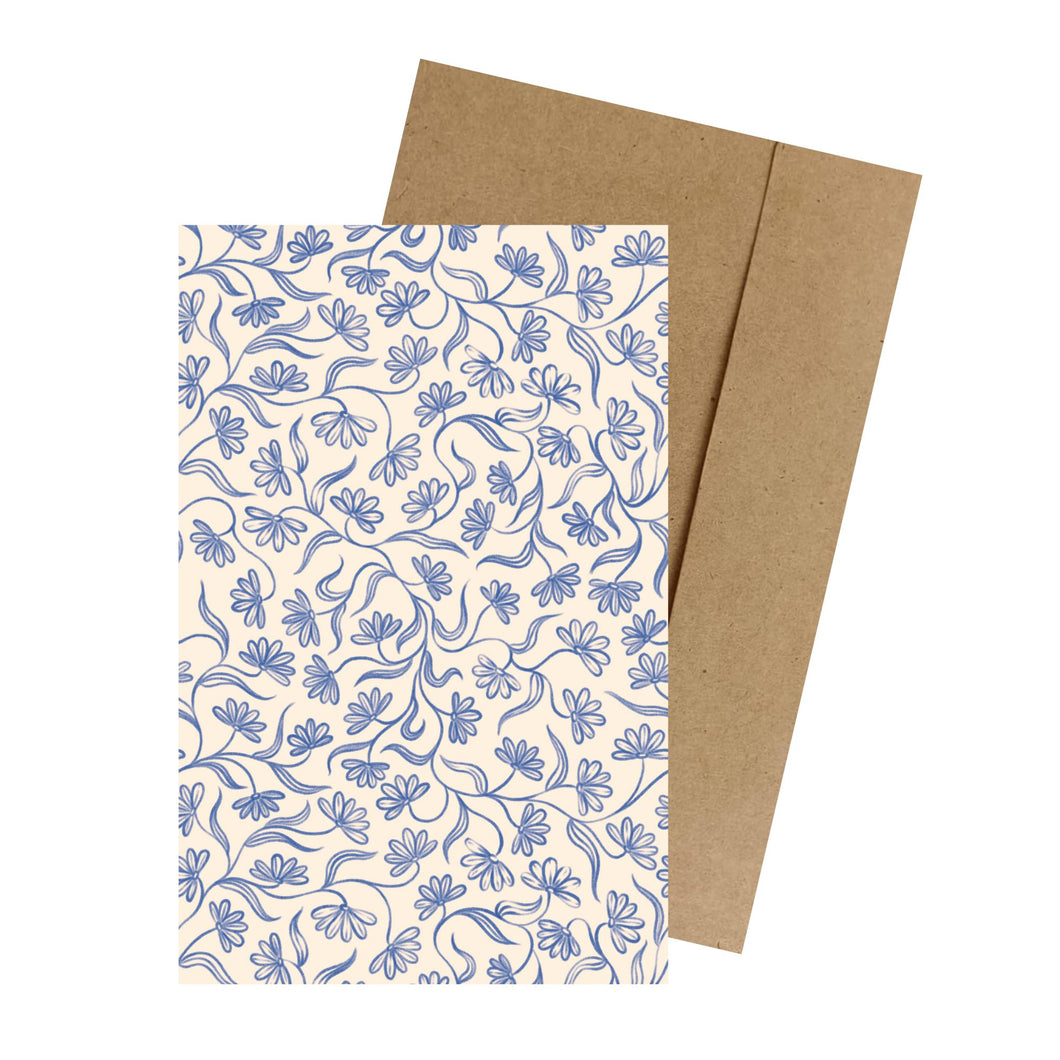 Tea Drunk Floral (Ivory) MINI Greeting Card