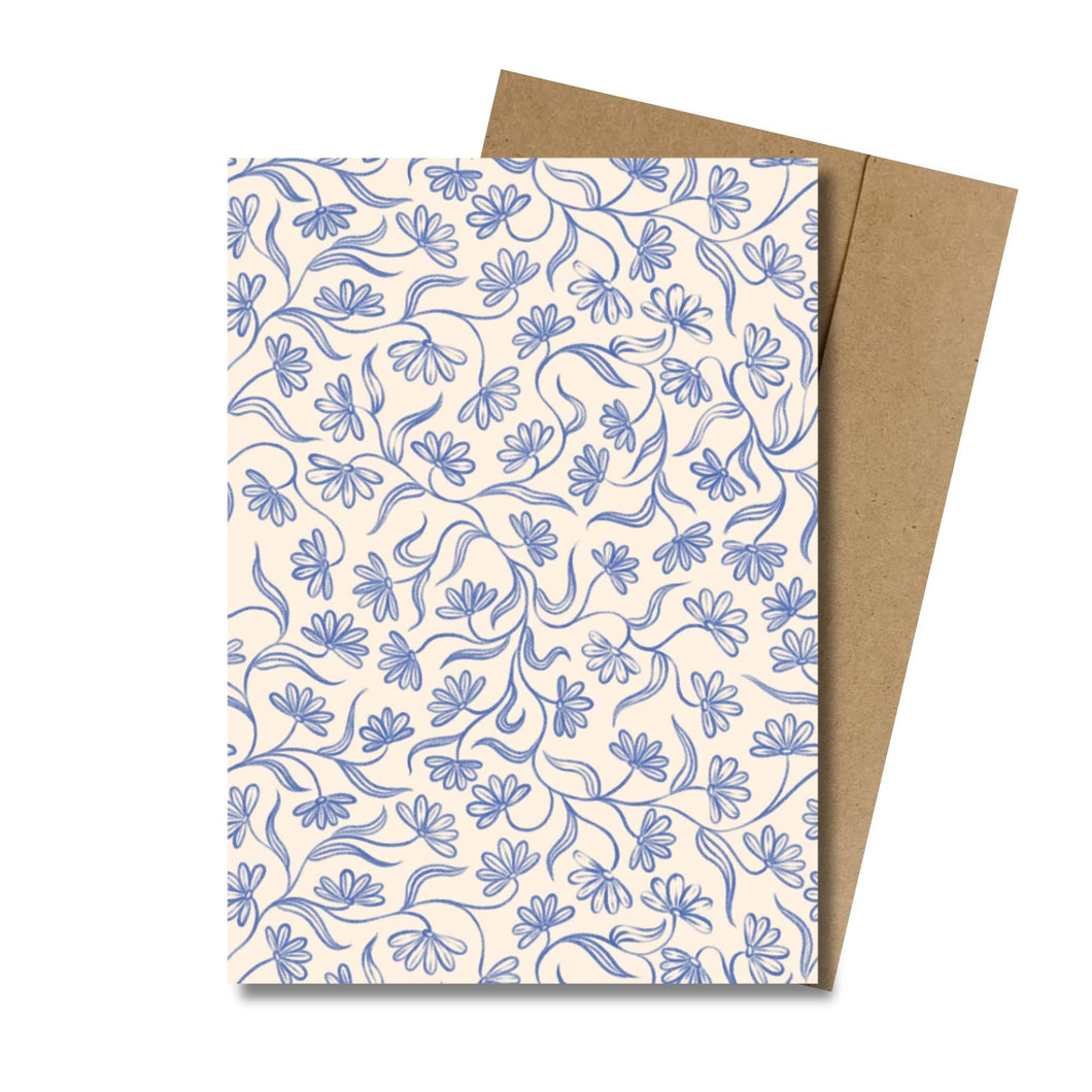 Tea Drunk Floral (Ivory) MINI Greeting Card