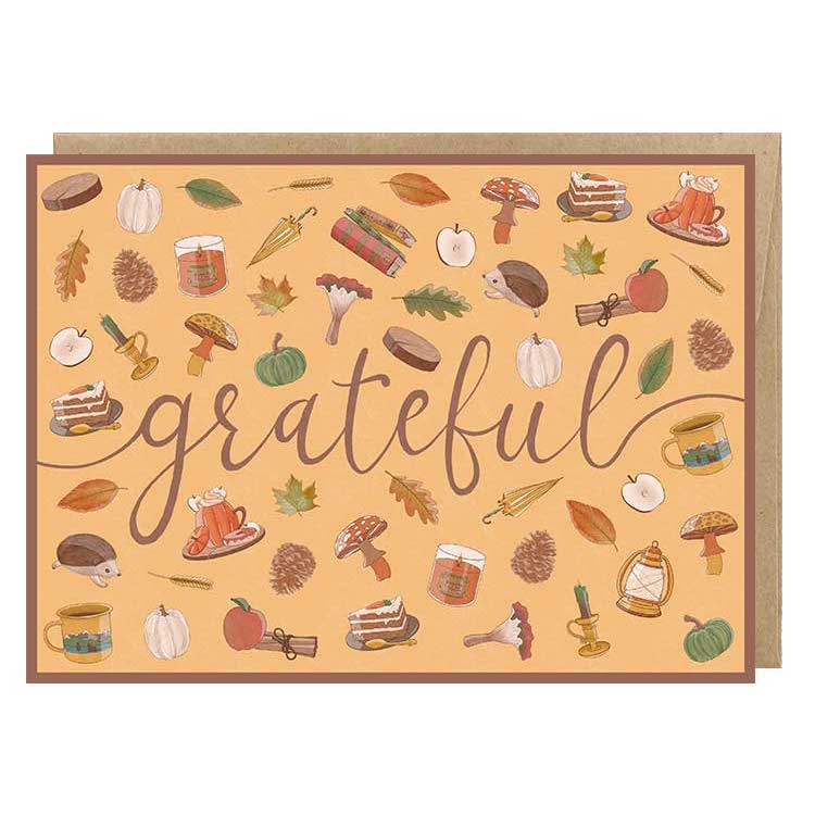 Grateful Greeting Card, Yellow