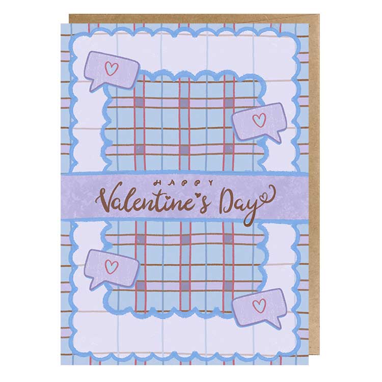 Kitsch Valentine's Day Greeting Card, Blue