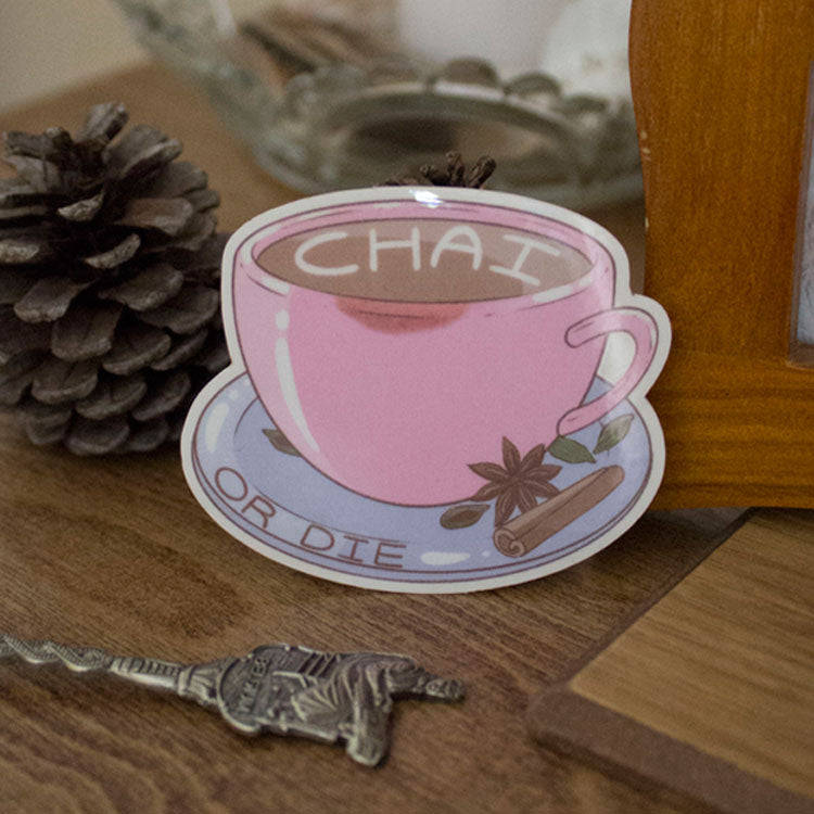 Chai or Die Sticker, Pink